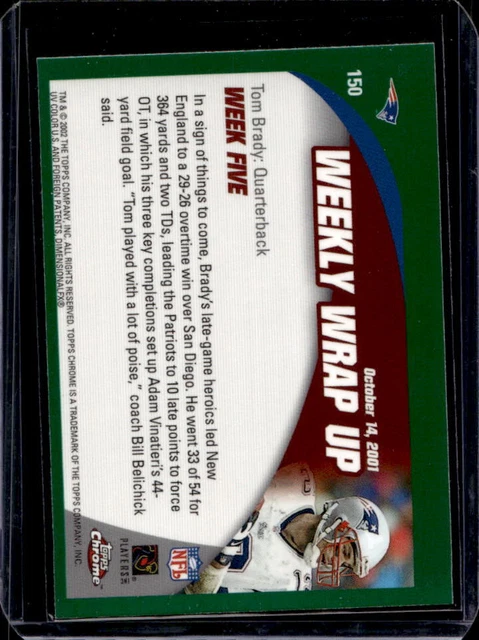 2002 TOPPS CHROME Tom Brady r sum - 2002 Topps Chrome Tom Brady Resume Hebdomadaire 150.webp