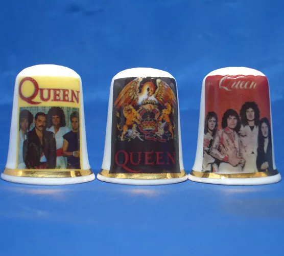 Birchcroft China Thimbles -- Set of Three -- Queen Tour Posters