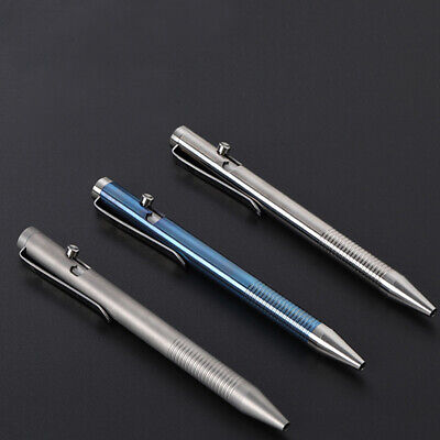Titanium Alloy Tactical Pen 122*10MM  Bolt Action Pen W/Clip EDC Write Pen