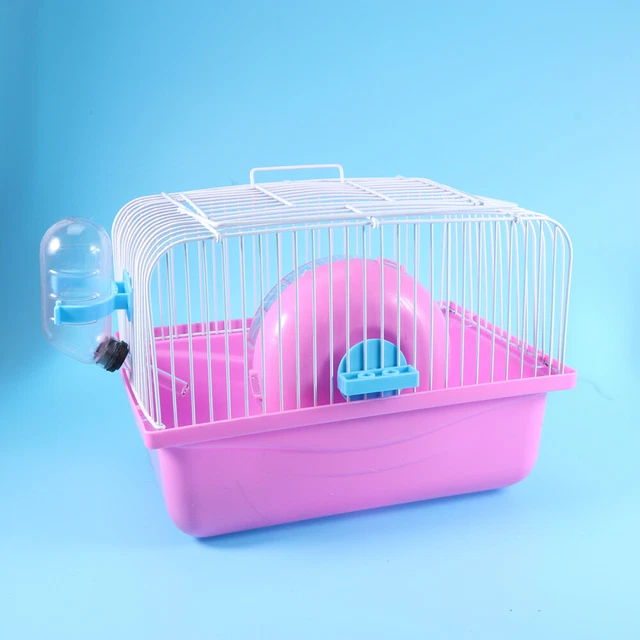 1 pieza Jaula para hámster Viaje Jaula para llevar ratas Suministros para mascotas pequeñas Accesorios para juguetes para hámster