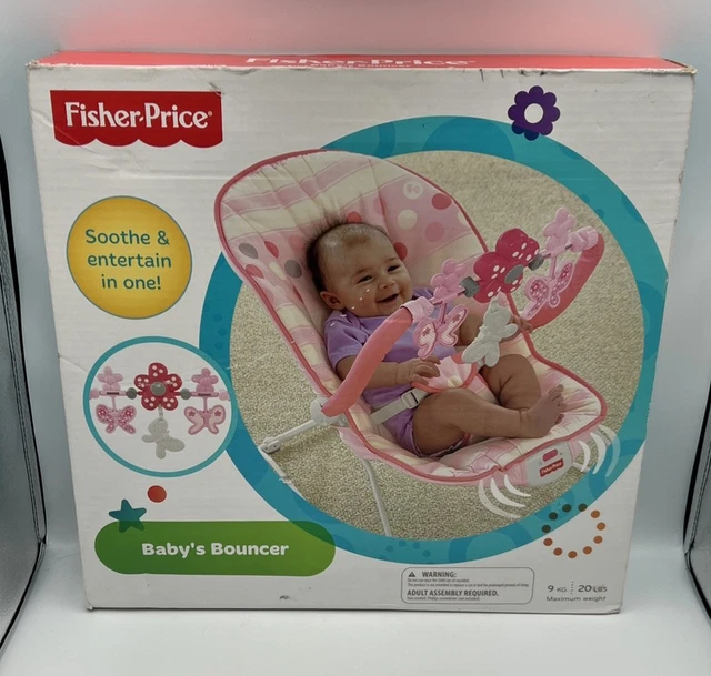 FISHER PRICE BABY Bouncer Calming Vibrations Cosy Seat Pink New & Sealed  64.95 - PicClick UK