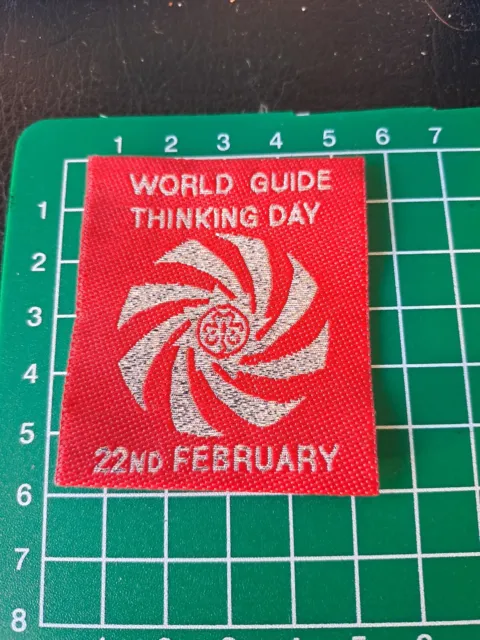 World Guide Thinking Day  22nd February Girl Guides Badge - Red and Silver