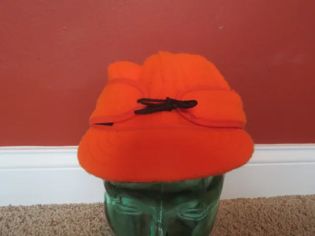 Stormy Kromer Blaze Orange Wool Hat Work/Hunting Cap Snow Size 7 1/8" USA Made