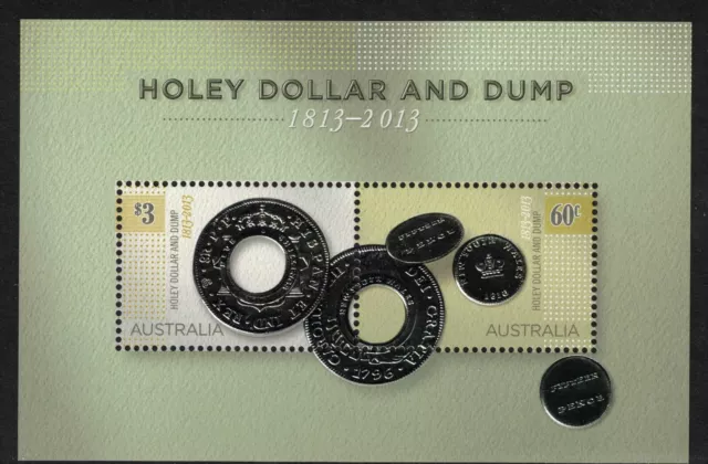 Australia, 2013 Holey Dollar & Dump Minisheet Mnh