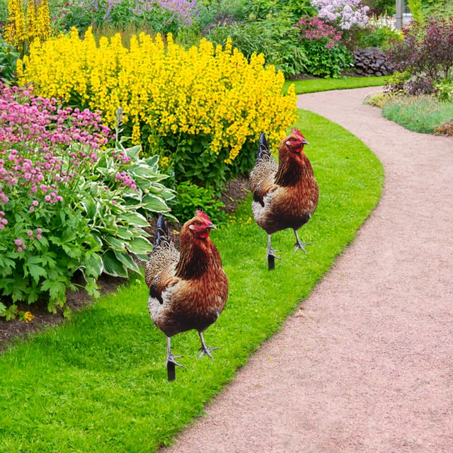 2x Backyard Stake Garden Chicken Stake for Decoration Yard Lawn Garden 2