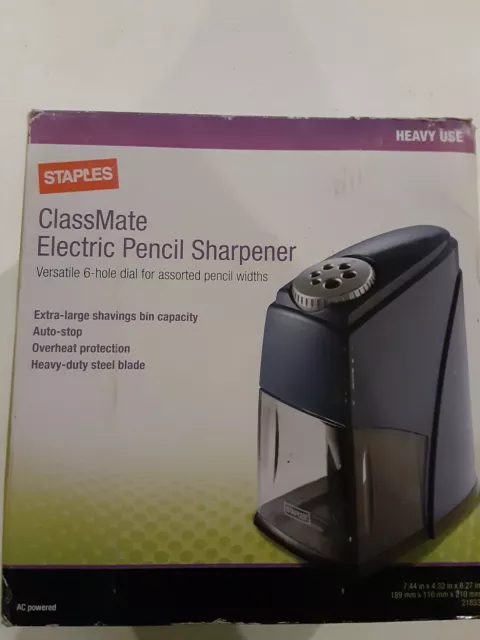 Staples ClassMate 6-Hole Electric Pencil Sharpener Blue (21833) 356294