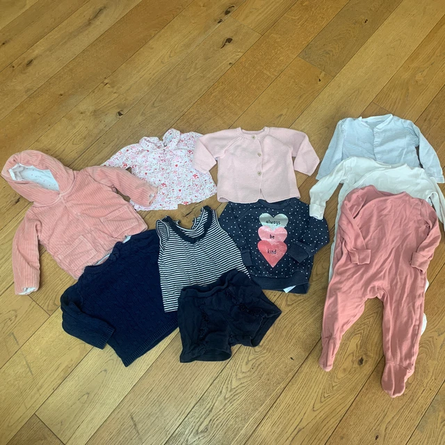 Baby Girls Clothes Bundle 6-9 Months Tops, jackets, sleepsuits
