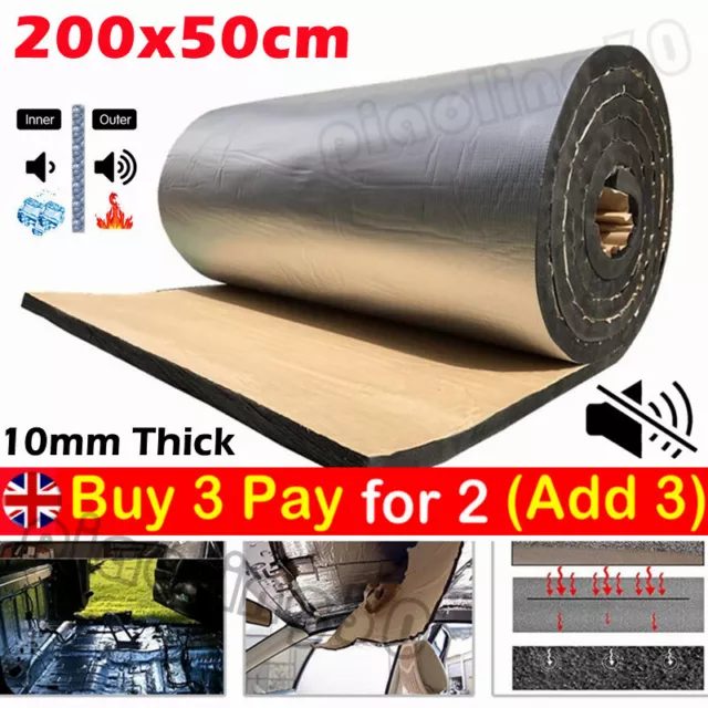 10mm Sound Deadening Mat Car Firewall Heat Shield Thermal Insulation Proofing #-