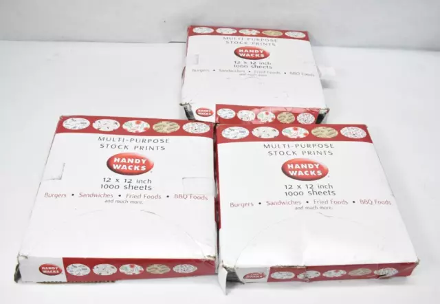 Lot of 3 Packs Handy Wacks Multi Purpose Stock Prints 1000/Box 12" x 12"