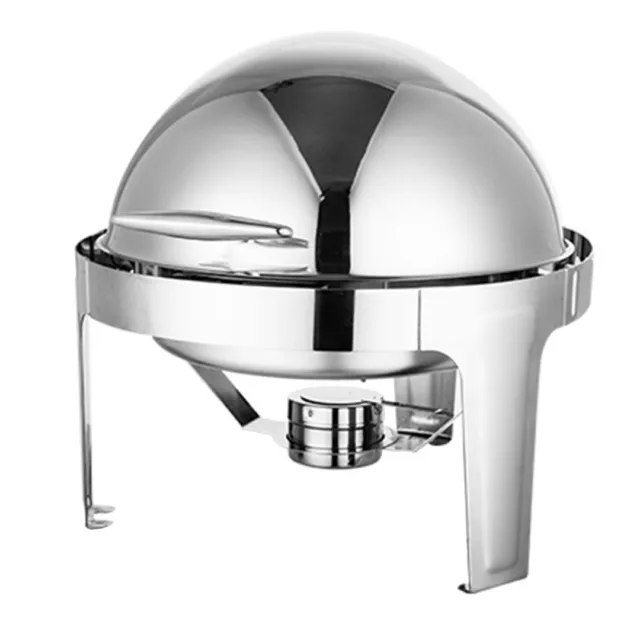 SOGA 6L Stainless Steel Round Roll Top Buffet Chafer Dish