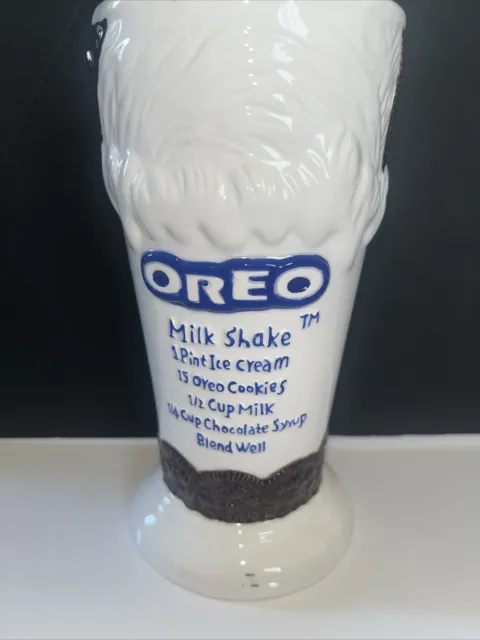 OREO COOKIE MILKSHAKE Embossed Ceramic Tall Cup Ice Cream Shake Glasses