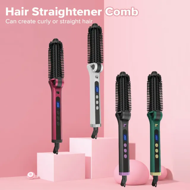 Curling Iron Comb, Professional Anti-Scald Instant Heat Up Curling Wands