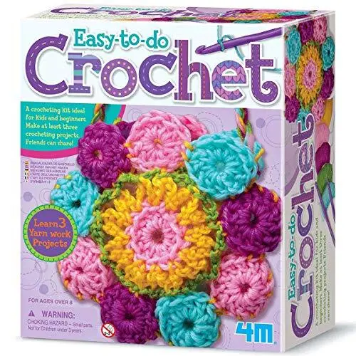 4M Easy to do Crochet Art Kit, Learn to Crochet, Suitable for Boys and Girls