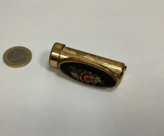 Miroir De Sac Vintage Avec étui Rouge à Lèvres En Argent 800 Et Cornaline - Circa 1925 - Collection