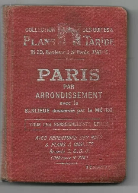 Paris par arrondissement avec la banlieue par le métro - Plans Taride