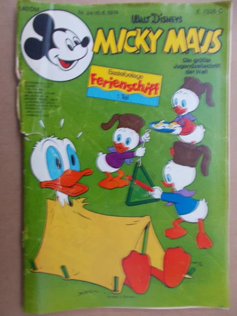 Comics, Hefte, MICKY MAUS, Band Nr. 24/1974 , mit Beilage, Walt Disney, Ehapa