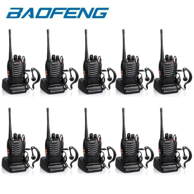 Baofeng Bf-888S Two Way Radio Walkie Talkie Uhf 400-470Mhz Handheld +Earbuds Lot