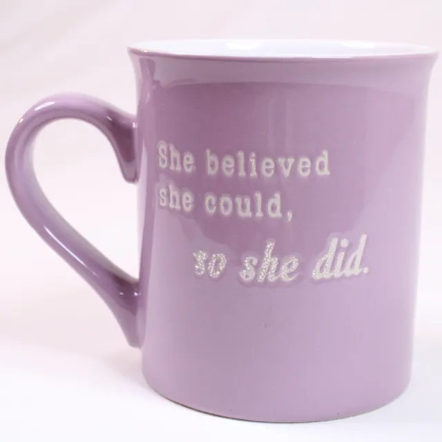 Love Your Mug, "She Believed She Could So She Did” Coffee/Tea Mug - Cup, Purple