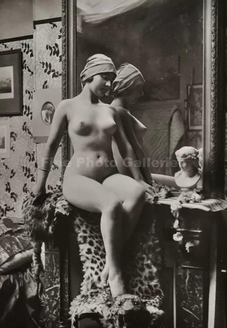 1925 Original MARCEL PAUL MEYS Female Nude Woman Art Deco Vintage Silver Photo