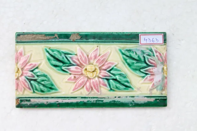 Japan antique art nouveau vintage majolica border tile c1900 Decorative NH4363