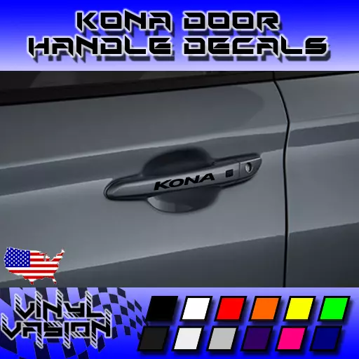 4x Kona Door Handle Decal Sticker Hyundia SE SEL Limited Ultimate Iron Man