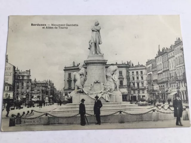 CPA (33) Gironde - Bordeaux - Monument Gambetta et allées de Tourny
