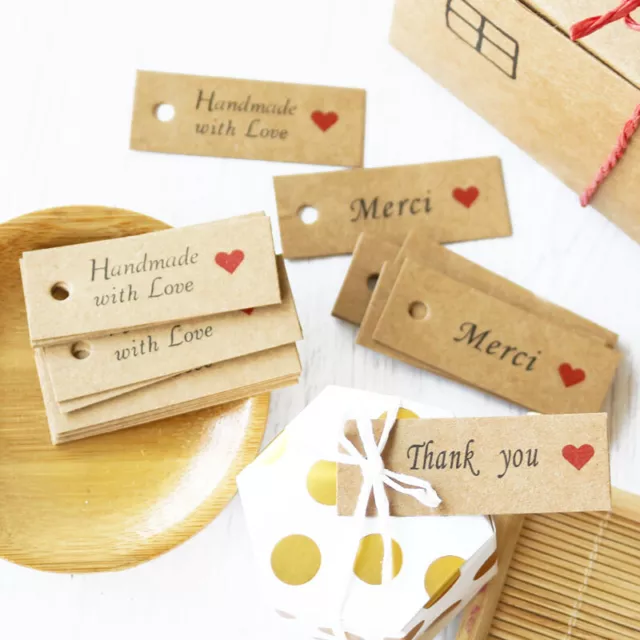 100 Pcs Kraft Paper Gift Tags Handmade Paper Hang Cards Price Label DIY Crafts