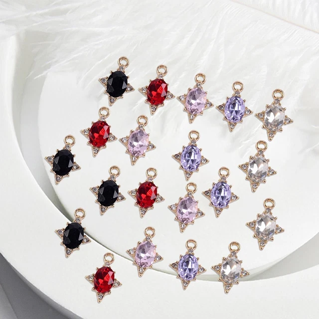 20 Stück Strass Charms Anhänger Metall Kristallperlen für die