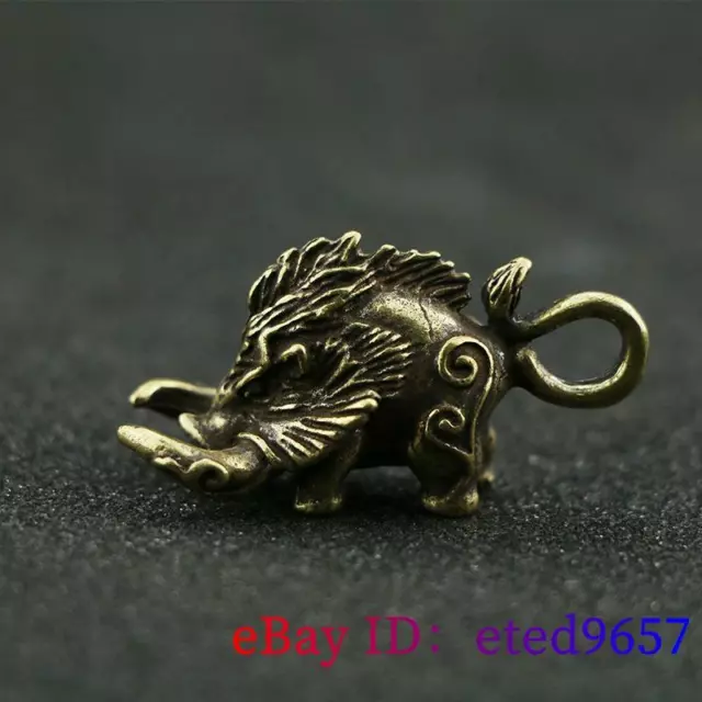 Brass Pig Figurines Tea pet Fengshui Handmade Sculptures Gifts Copper Statuette