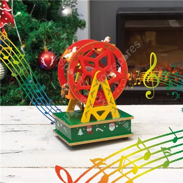 St Helens Home and Garden Wooden Ferris Wheel Music Box
