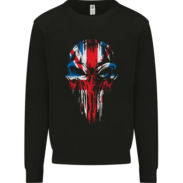 Union Jack Flag Skull Gym MMA Biker Herren T-Shirt 100% Baumwolle