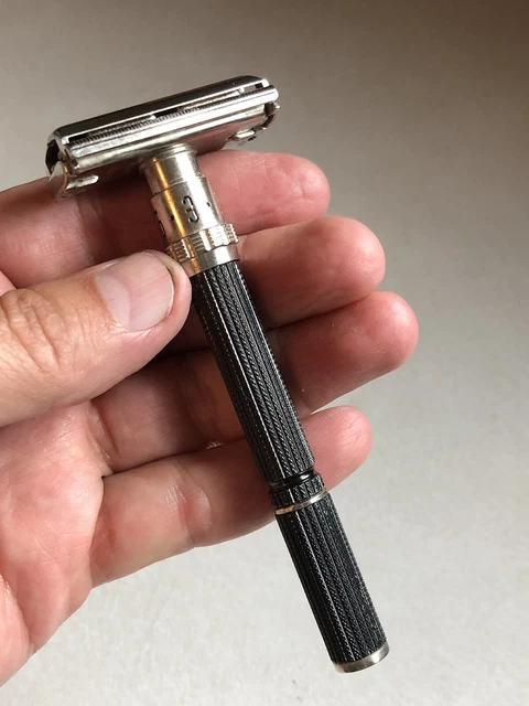 Solid Gillette Adjustable 1-9 Double Edge TTO Safety Razor Black Handles O3 Date