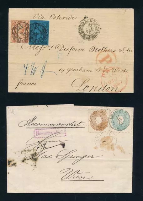 Sachsen Tolle Nummernstempelsammlung, auch mit Briefen