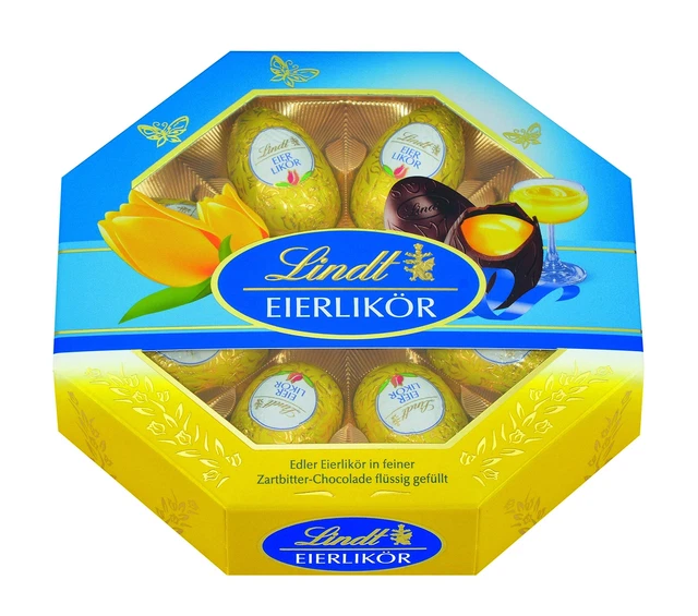 Lindt 144 g liquore all'uovo uova + 1 x 150 g uova da latte intero cioccolato NUOVO MHD 07/23