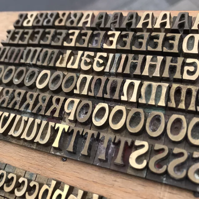 12 mm JUGENDSTIL - Prägeschrift Messingschrift Typen Buchbinder Handvergoldung