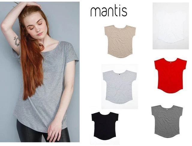 maglia maglietta donna manica corta in cotone mantis t-shirt taglio alla moda