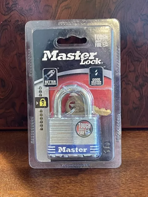 Master Lock ~ 15/16" Laminated Steel 1D ~ Warded Locking Padlock P17073