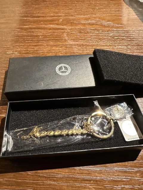 Mercedes-Benz Swarovski Genuine Keychain B66041518 Box Gold Color From Japan