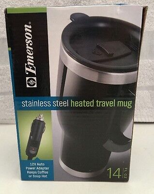 Emerson Stainless Steel Heated Travel Mug For Drinks or Soup 14 fl. oz.