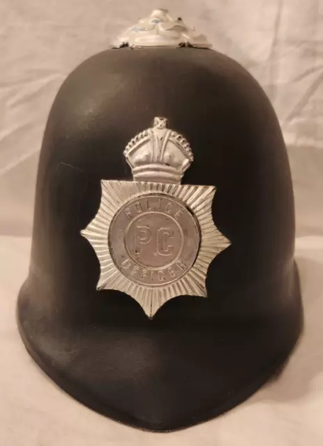 VINTAGE Costume Child's Small British Bobby Police Plastic Hat medallion Cosplay