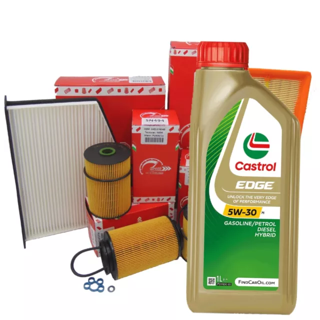 Kit Tagliando Olio Castrol Edge 5W30 7Lt + 4 Filtri Speed Bmw 330D E46 150 Kw