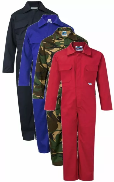 Fort kids junior childs childrens coverall work boilersuit inc woodland camo