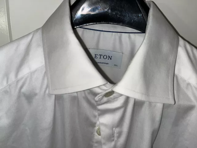ETON CONTEMPORARY WHITE Business Button Up Shirt Excellent 15 1/2 39 ...
