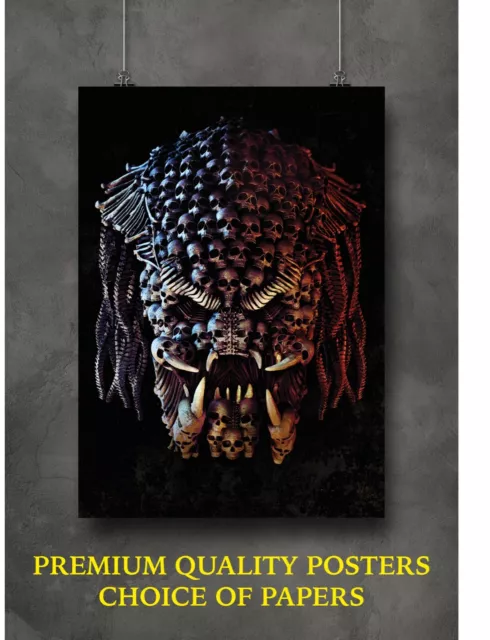 Predator Skull Classic Movie Large Poster Art Print Gift A0 A1 A2 A3 A4