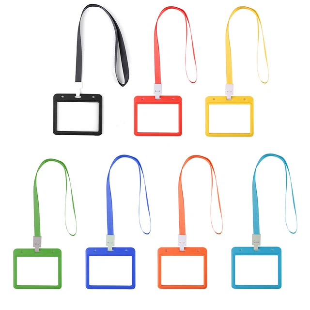FR DOUBLE SIDED Work ID Card Protector with Lanyard Waterproof Name ...