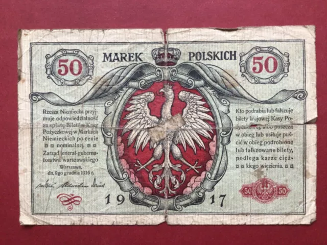 Generalgouvernement Warschau 50 Marek polskich 9.12.1916, jeneral, P. 5, Ro 445