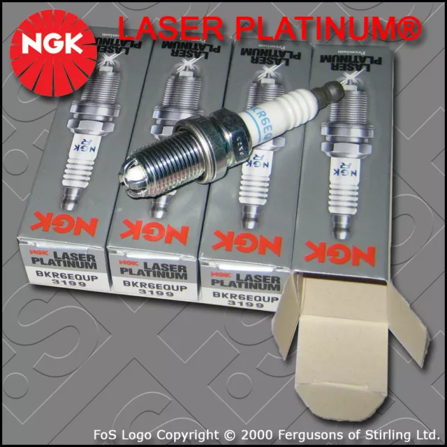 NGK LASER PLATINUM SPARK PLUG SET BKR6EQUP x 4 STOCK NO. 3199 BMW MINI