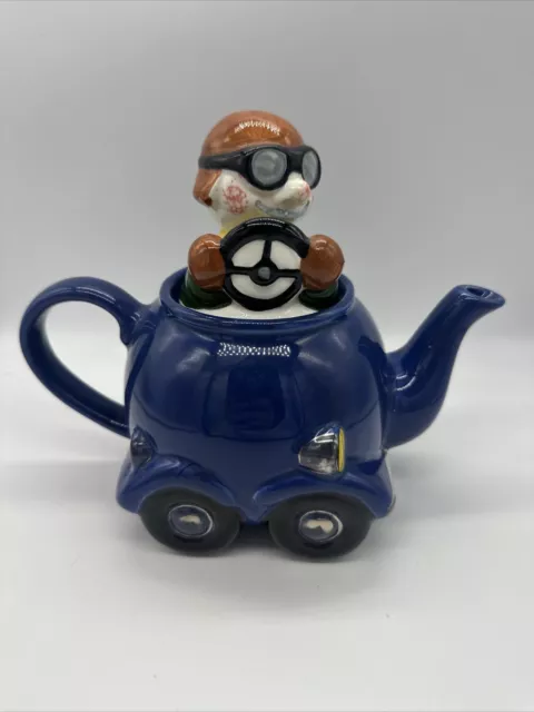 Vintage Price & Kensington Race Car Teapot Made in England & Hand Painted *RARE*