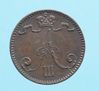 FINLANDIA ALESSANDRO III PENNI 1893 MONETA RAME CURRENCY NUMISMATICA COINS 