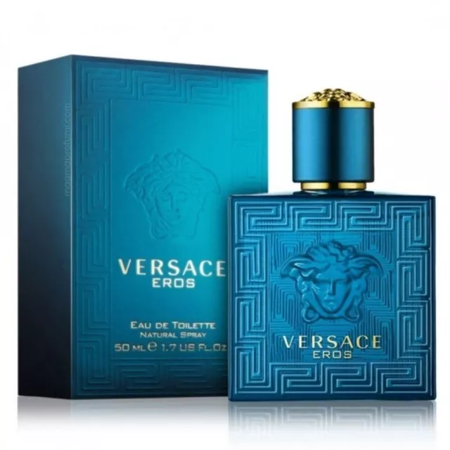 Versace Eros EDT Profumo da Uomo Eau de Toilette 50 ml Natural Spray ORIGINALE
